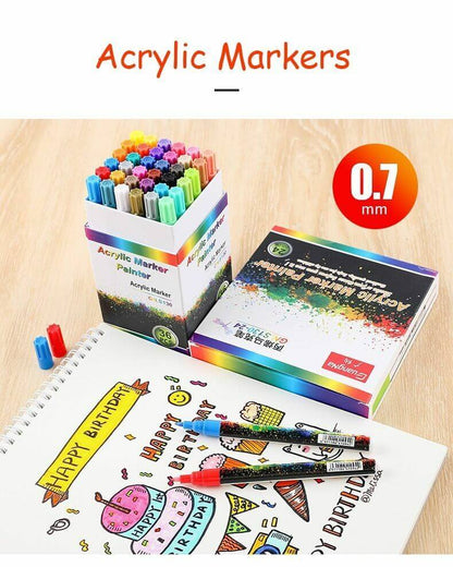 Acrylic Paint Set 36 Colors Marker