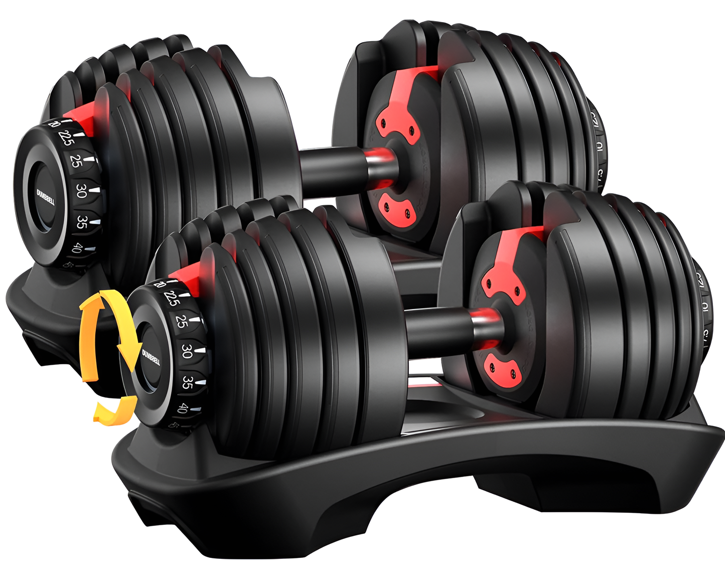 dumbbells with rotary dial