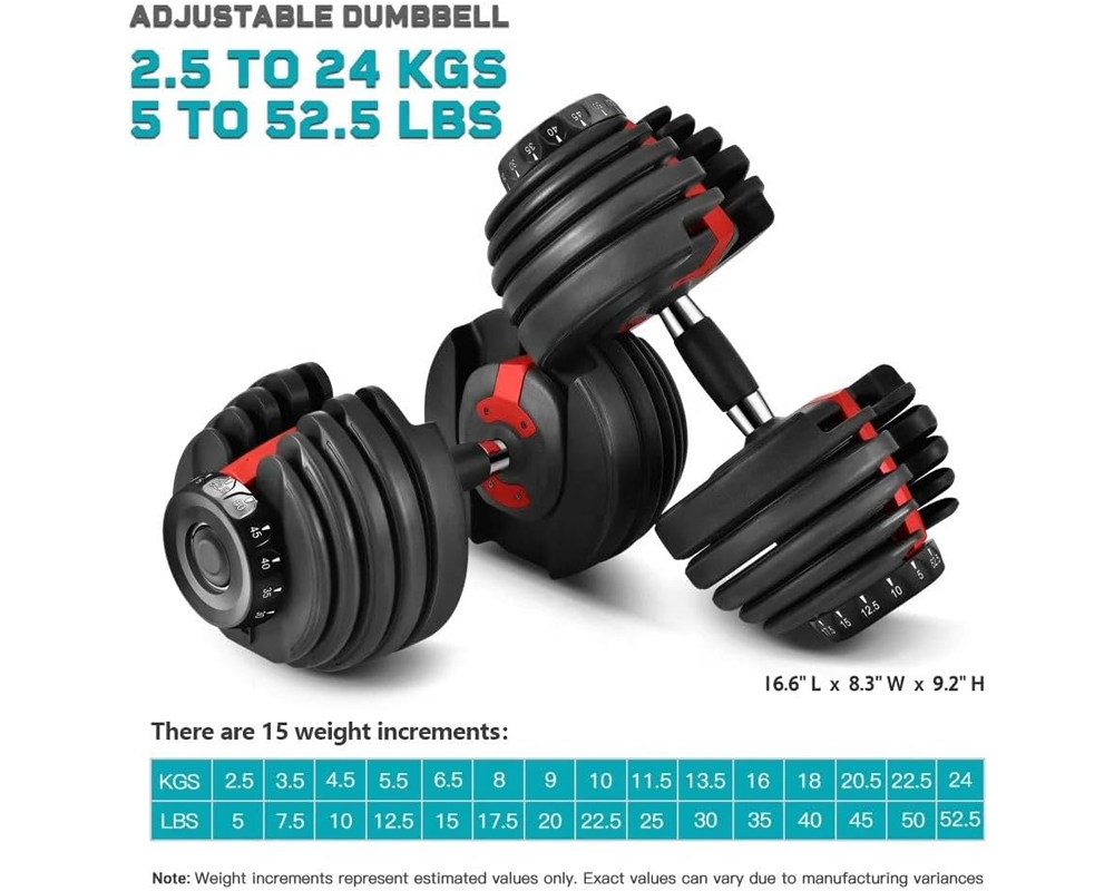 compact dumbbells with holder