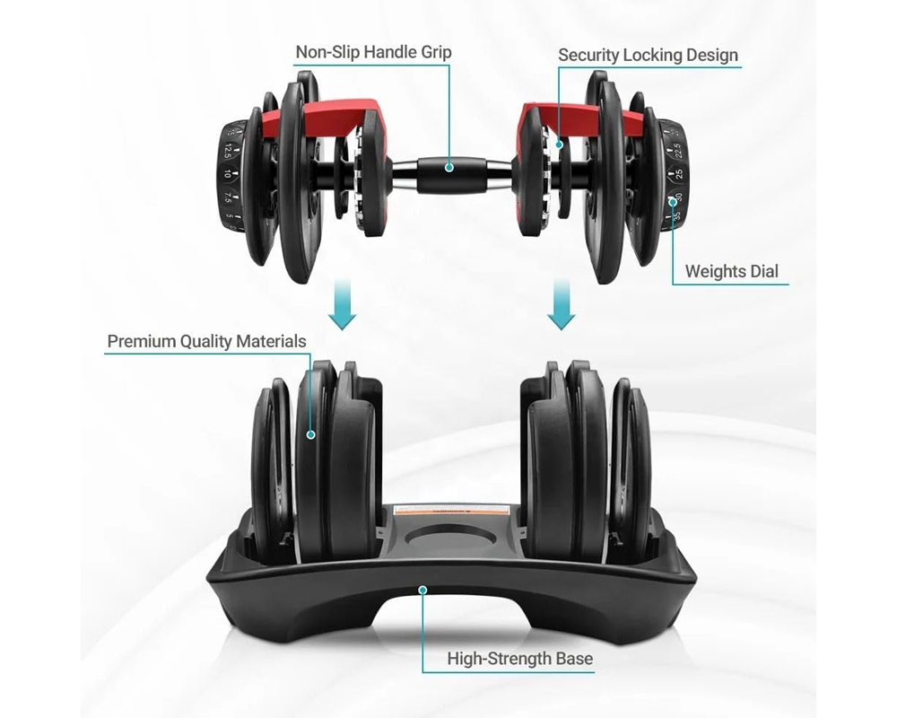 dumbbells weight selection dial