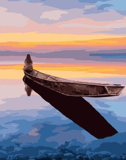 Adult Paint by Number Kit on Canvas  40x50 cm (with wooden frame) Girl on a boat