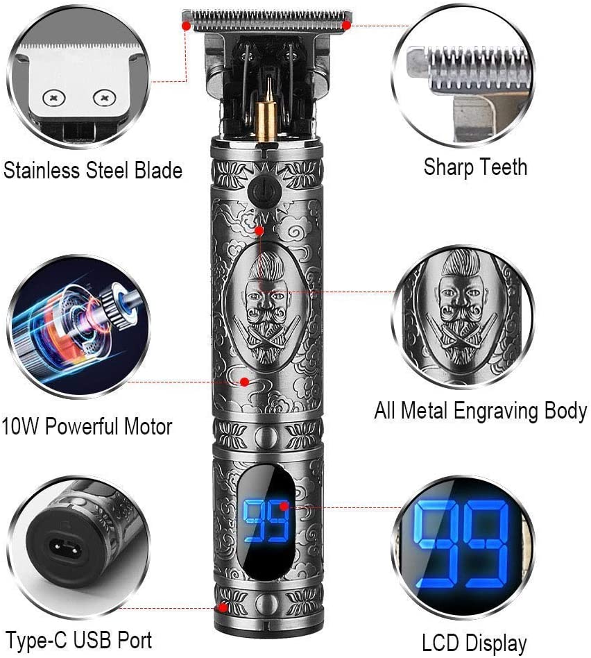 Hair shaver with ergonomic grip