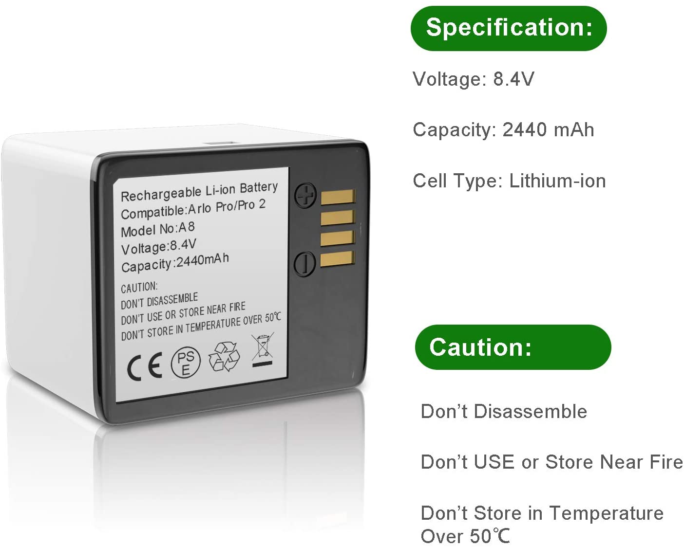 Arlo Rechargeable Battery for Arlo Pro Pro 2 Replacement