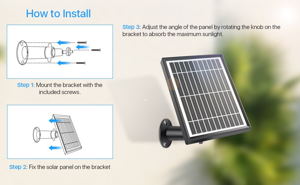 Solar Panel Charger For Arlo Essential Spotlight Cameras
