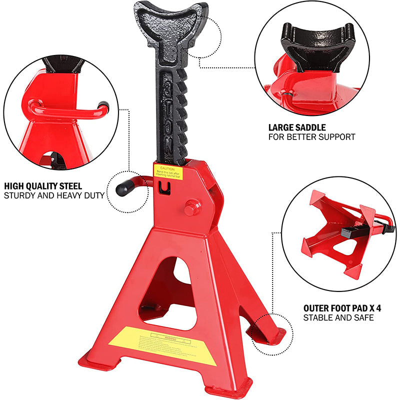 Steel car jack stand close up