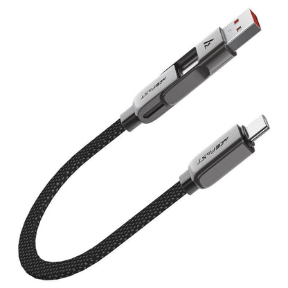 Acefast 2-in-1 USB-A & Type-C to Type-C Braid Fast Charging Cable 60W 0.2m