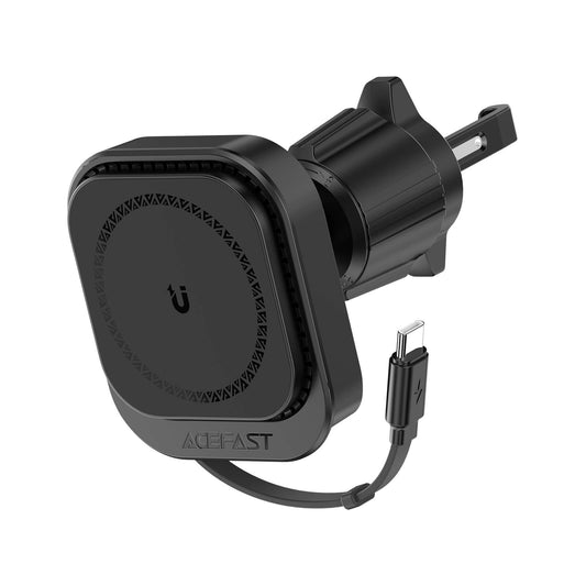 Acefast Magnetic 15W Wireless Car Charging Holder With Retractable Type-C Cable D32
