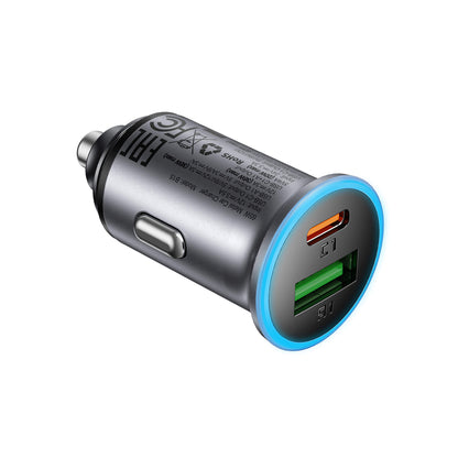 Acefast PD 65W USB-A & Type-C Fast Car Charger with LED Ring Light B15