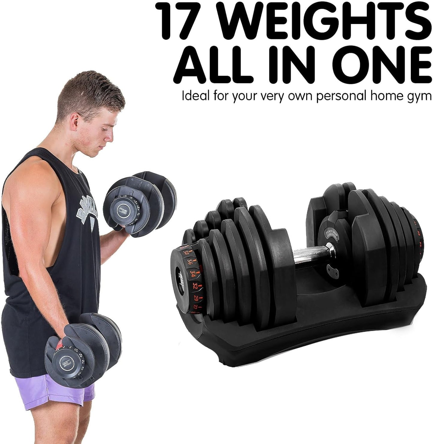 Adjustable Weights Dumbbell Set 40Kg Pair