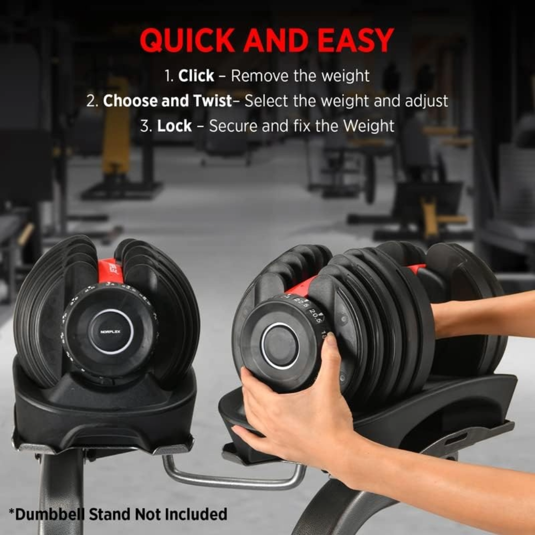 Adjustable Weights Dumbbell Set 24Kg Pair
