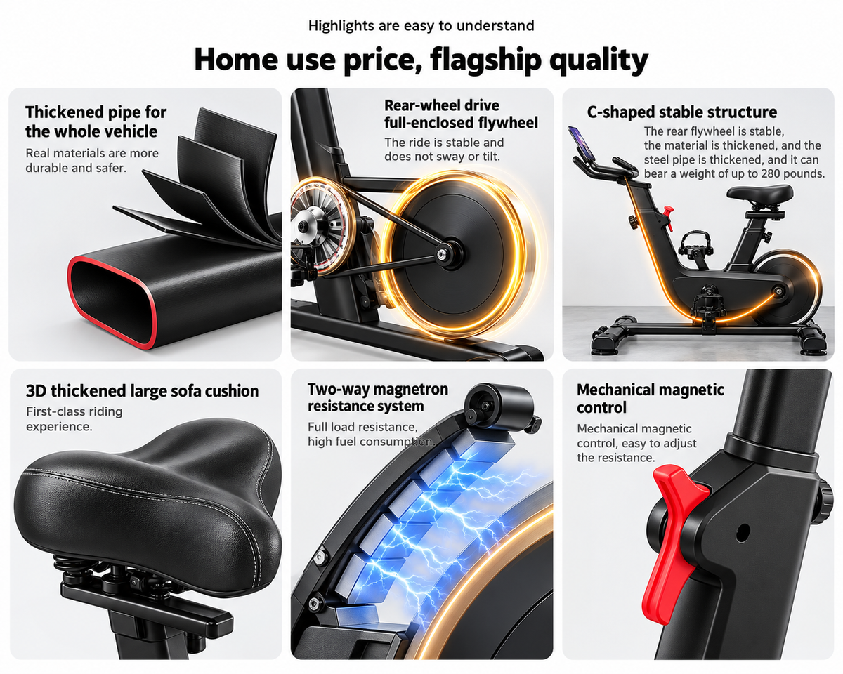 Adjustable Exercise Spin Bike Heavy Duty Spin Bike