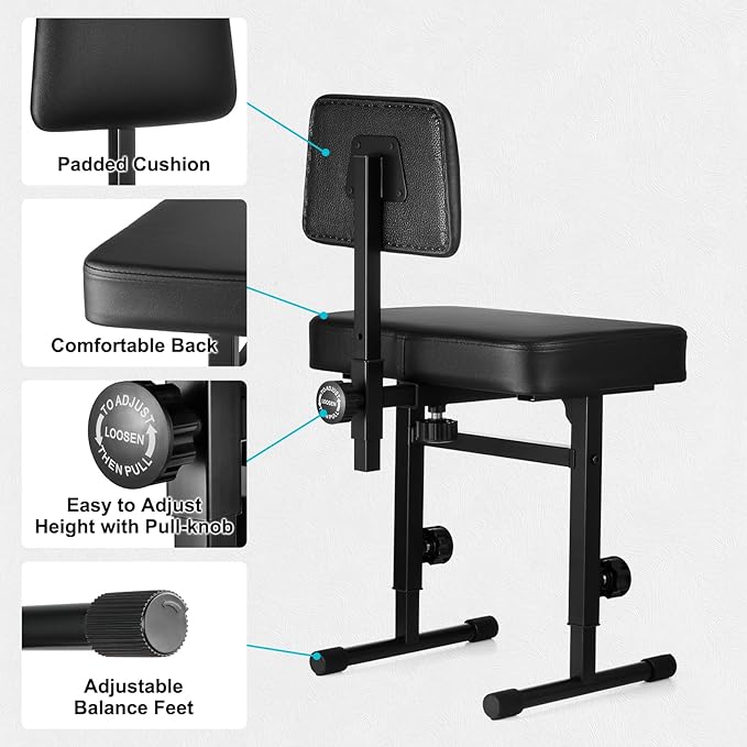 Adjustable Keyboard Piano Stool Piano Bench