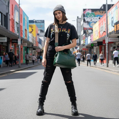 Adele Emerald Green Leather Crossbody & Shoulder Bag