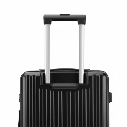 Carry On Luggage - Lightweight Hard Shell Cabin Suitcase | AeroRidge | Black | 55 cm