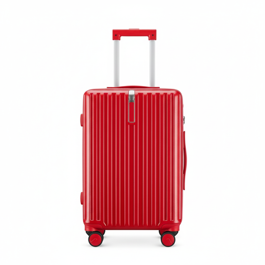 Medium  Lightweight Check In Luggage - Hard Shell Suitcase - Red | AeroRidge | 67 cm