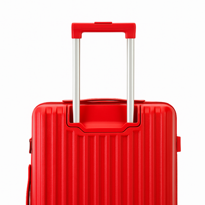 Medium  Lightweight Check In Luggage - Hard Shell Suitcase - Red | AeroRidge | 67 cm