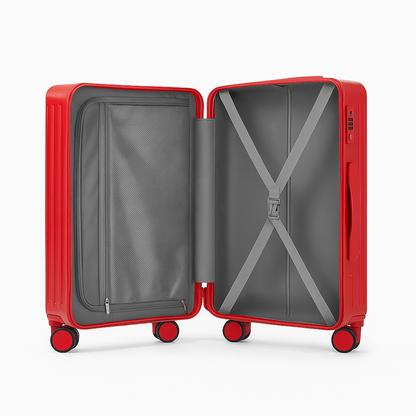 Lightweight Carry On Luggage - Hardside Cabin Suitcase | AeroRidge | Red | 55 cm