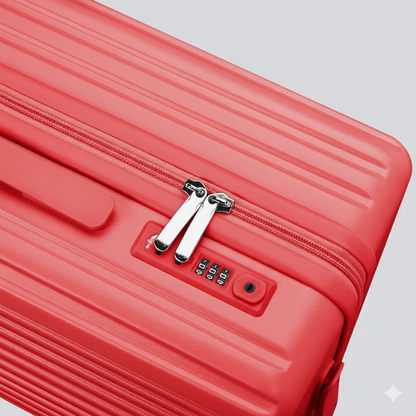 Medium  Lightweight Check In Luggage - Hard Shell Suitcase - Red | AeroRidge | 67 cm