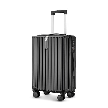 Lightweight Large Check In Luggage - Hard Shell Suitcase - Black | AeroRidge | 76 cm