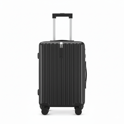 Carry On Luggage - Lightweight Hard Shell Cabin Suitcase | AeroRidge | Black | 55 cm