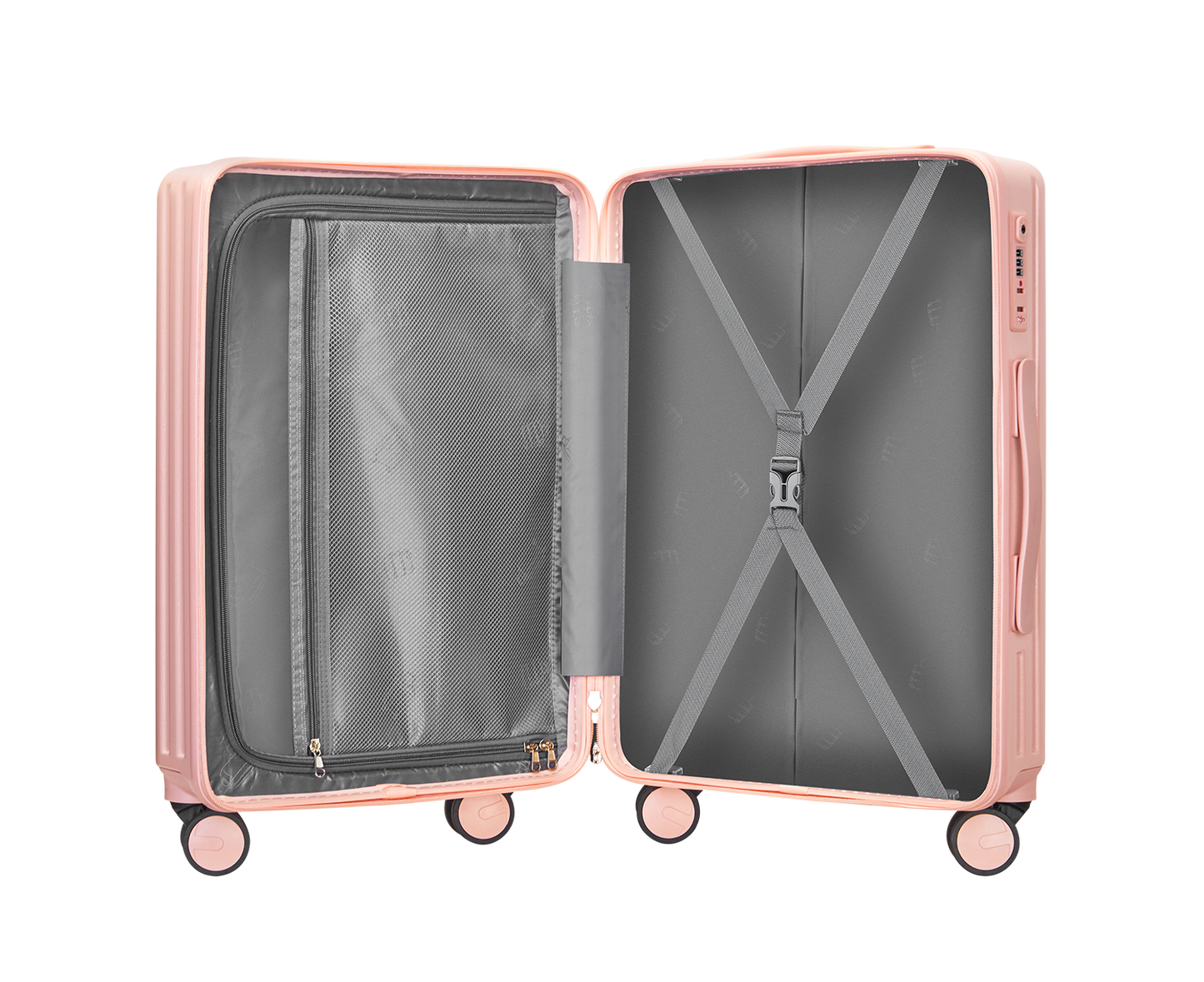 Lightweight Carry On Luggage - Pink Hard Shell Cabin Suitcase | AeroRidge | 55 cm
