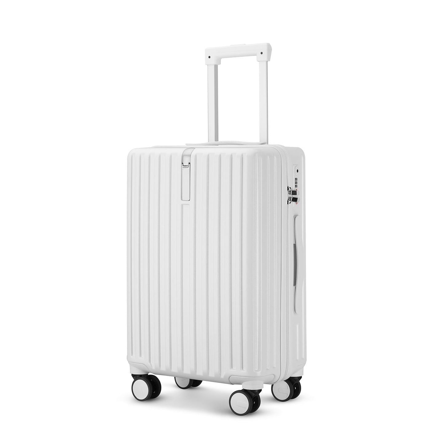 Medium Check In Luggage - White Lightweight Hard Shell Suitcase | AeroRidge | 67 cm