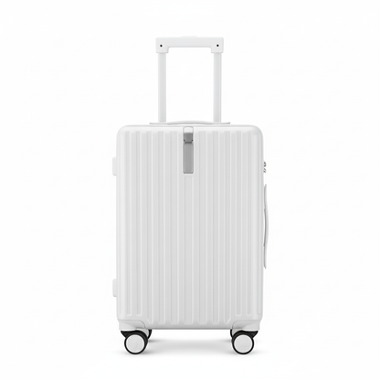 Medium Check In Luggage - White Lightweight Hard Shell Suitcase | AeroRidge | 67 cm