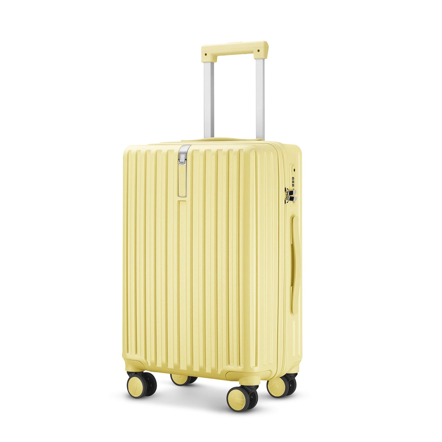 Large Check In Luggage - Lightweight Hard Shell Travel Suitcase - Yellow | AeroRidge | 76 cm