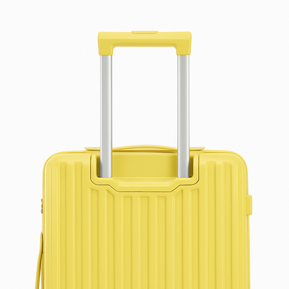 Medium Check In Luggage & Lightweight Hard Shell Suitcase - Yellow | AeroRidge | 67 cm