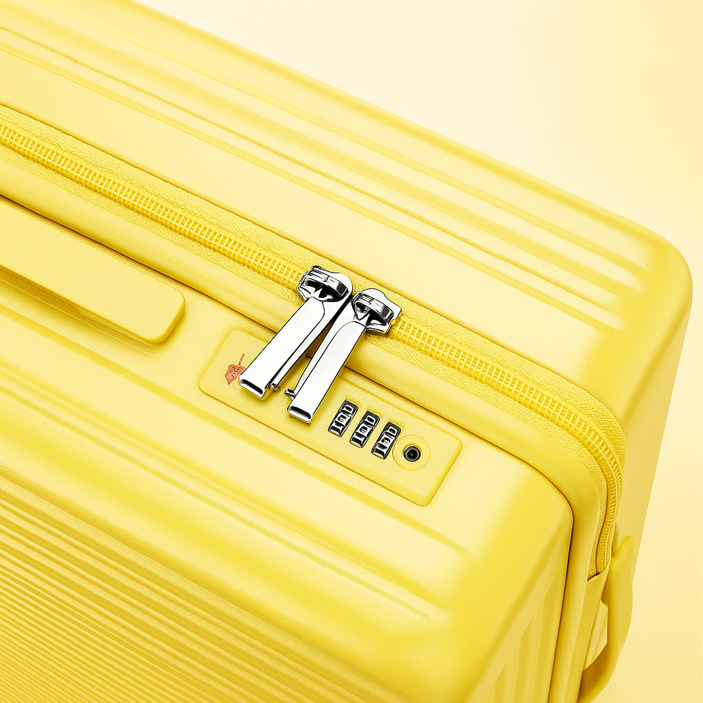 Lightweight Carry On Luggage - Hard Shell Cabin Suitcase | AeroRidge | Yellow | 55 cm
