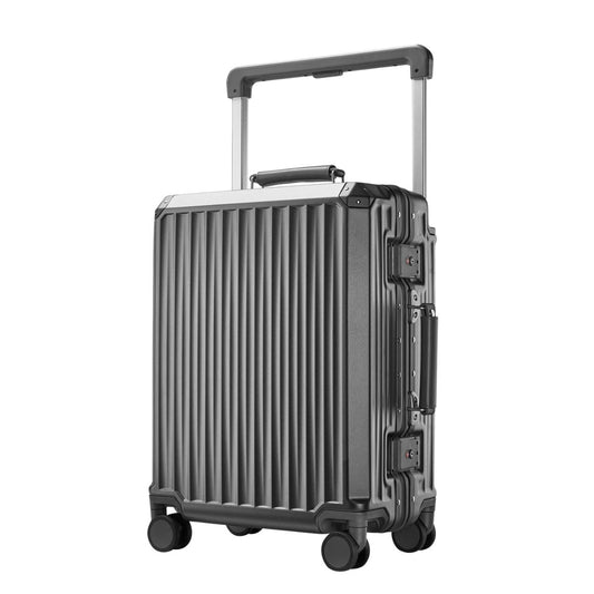 Carry On Suitcase - Hard Shell Cabin Luggage with Aluminum Frame - Dark Grey | Fortex | 55 cm