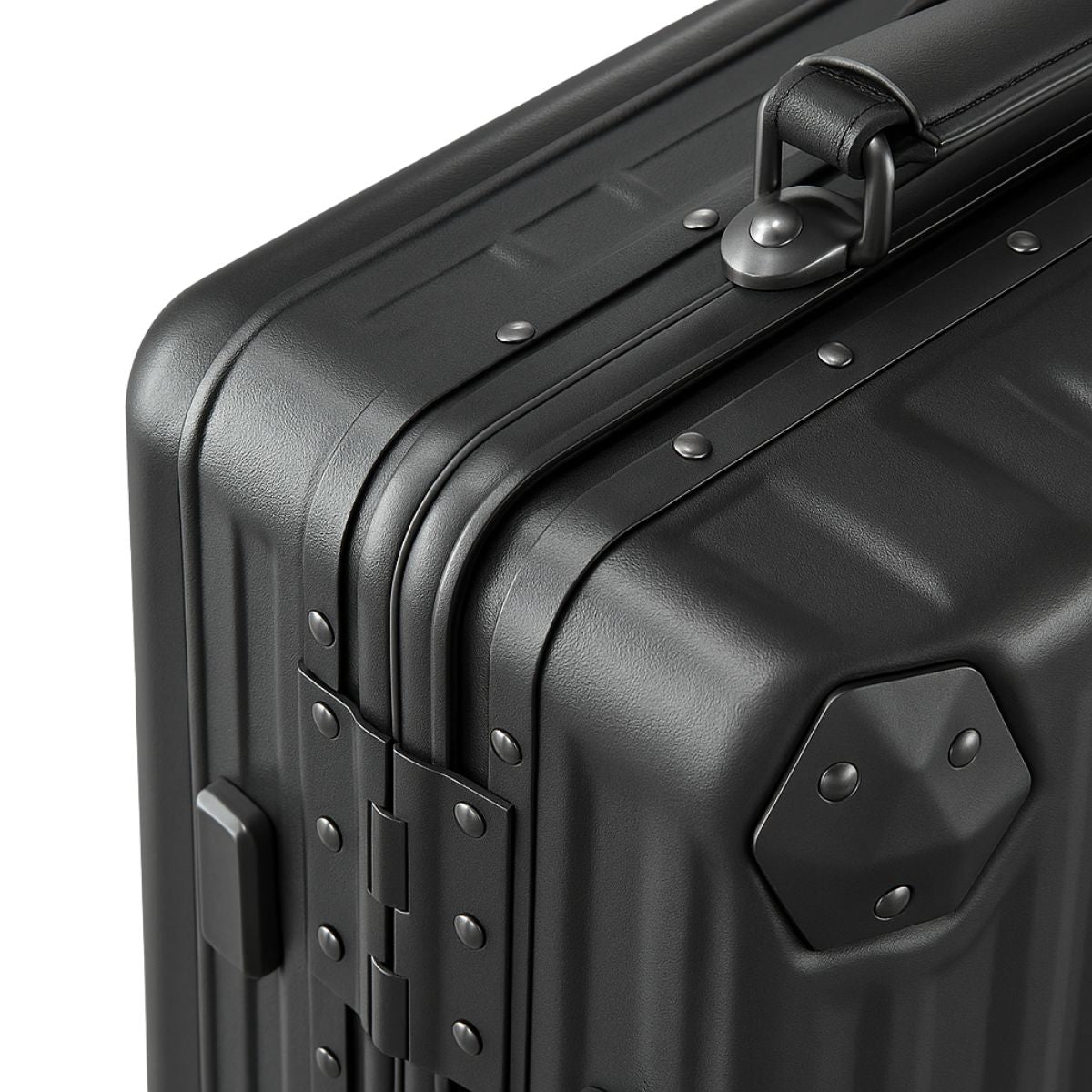 Carry On Suitcase - Hard Shell Cabin Luggage with Aluminum Frame - Dark Grey | Fortex | 55 cm
