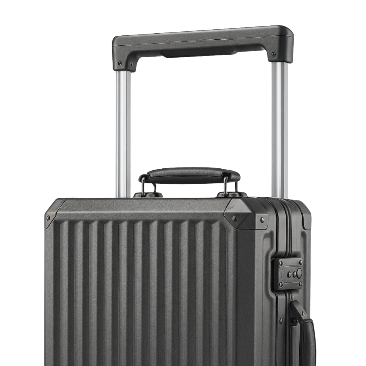 Carry On Suitcase - Hard Shell Cabin Luggage with Aluminum Frame - Dark Grey | Fortex | 55 cm