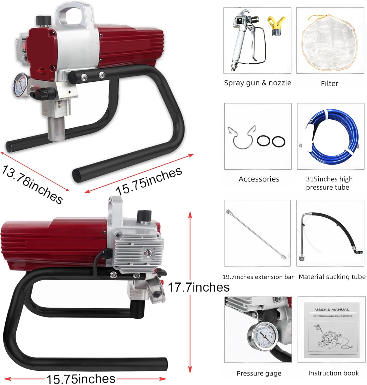 Airless Paint Sprayer 1800W
