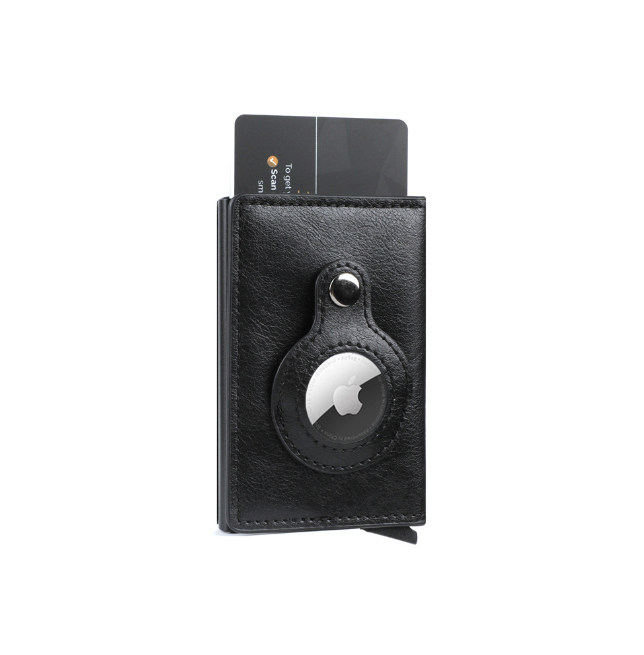 Slim Smart Slide Wallet AirTag Compatible RFID Blocking Black