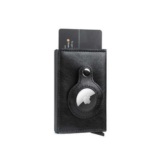 Slim Smart Slide Wallet AirTag Compatible RFID Blocking Black