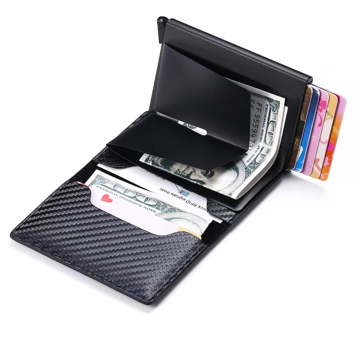 Slim Smart Slide Wallet AirTag Compatible RFID Blocking Black