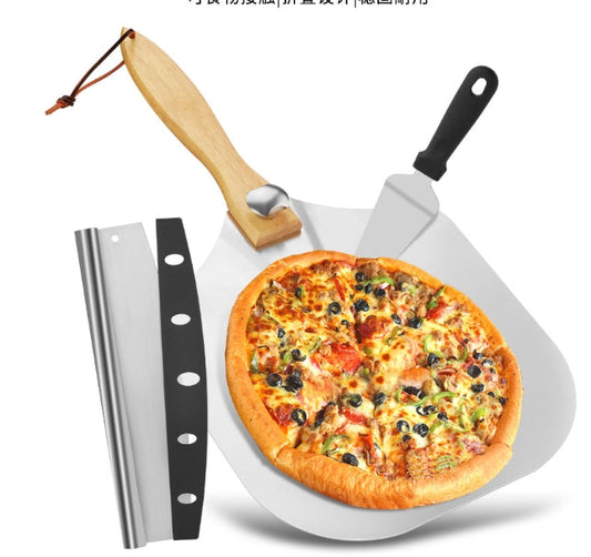 Aluminum Pizza Spatula Set 12 x 14 Inch Metal Pizza Paddle Pizza Rocker Cutter