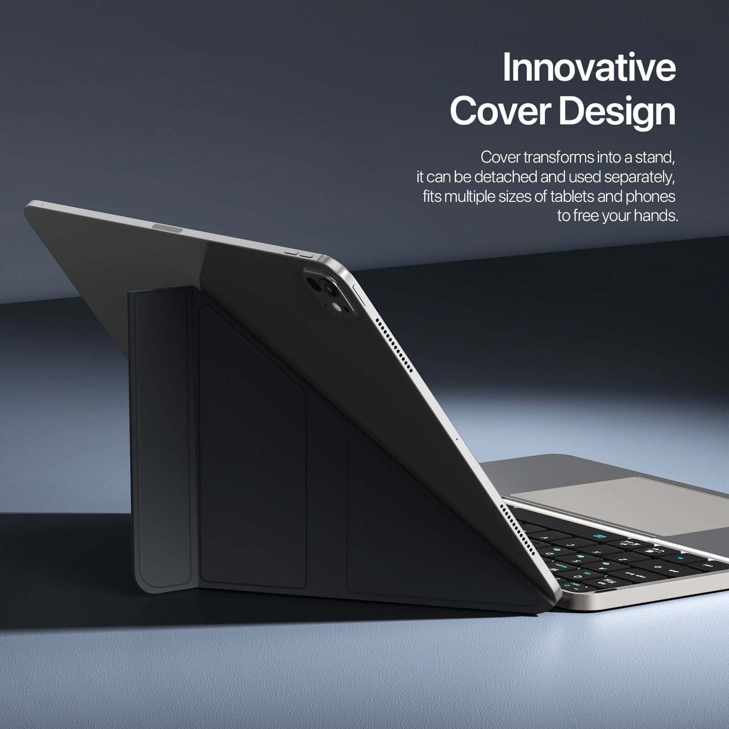 Foldable Bluetooth Keyboard with Trackpad Removable Stand Cover