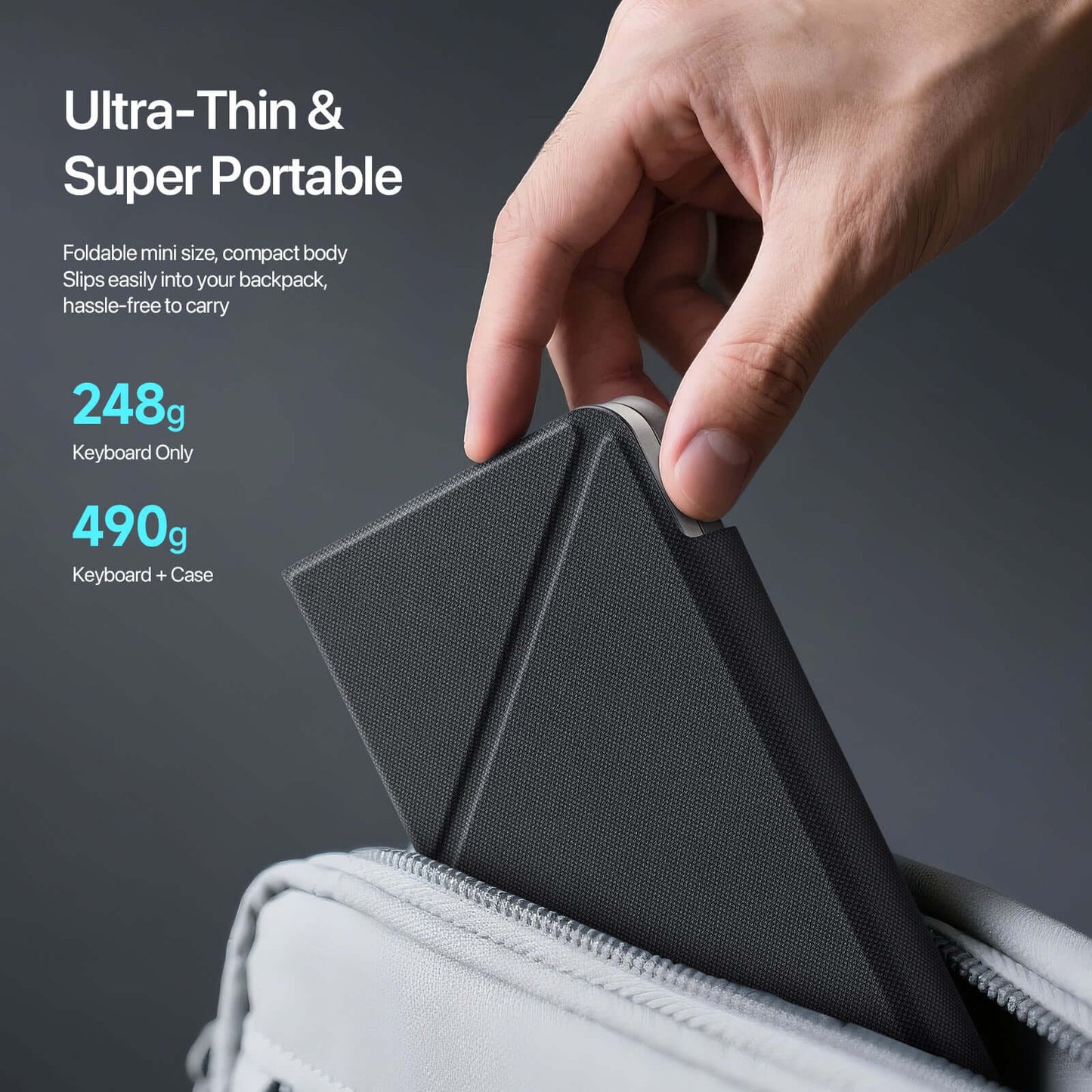 Foldable Bluetooth Keyboard with Trackpad Removable Stand Cover