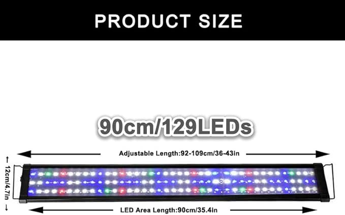 Fish Tank Aquarium LED Light Full Spectrum 90cm