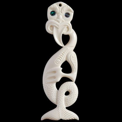 Large Bone Taniwha 100mm Long (4") Pendant