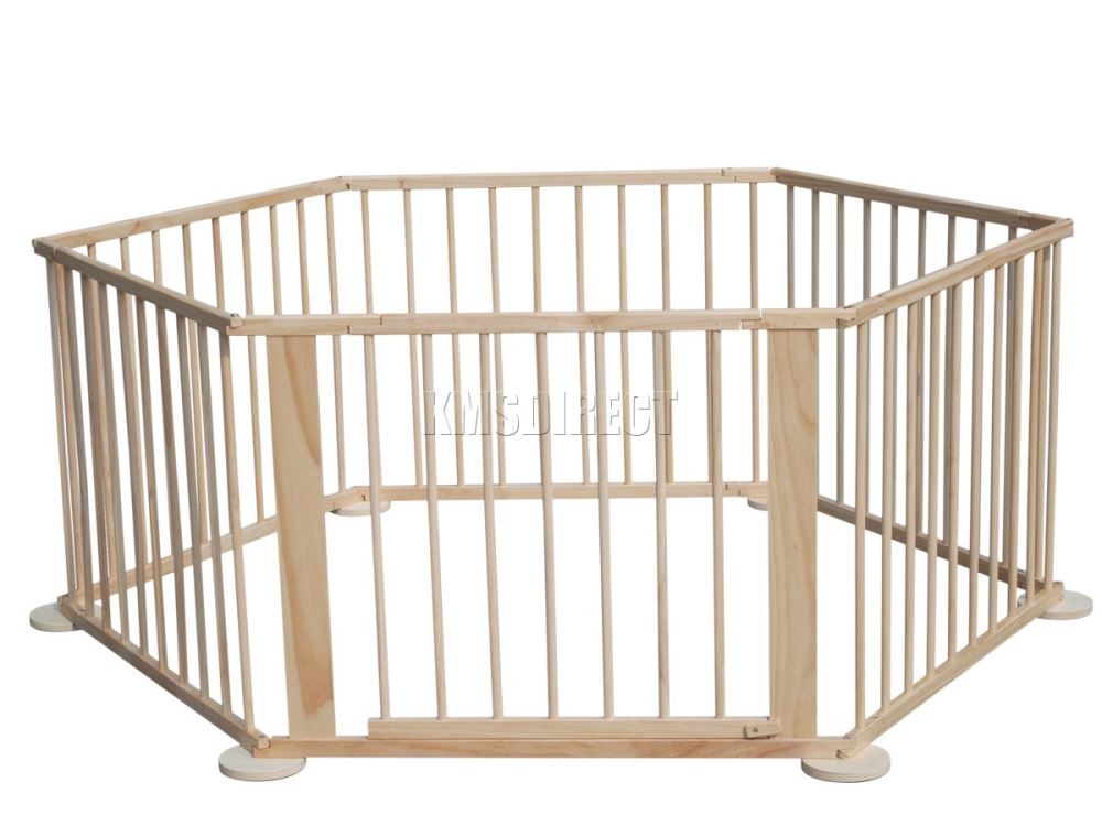 8PC WOODEN BABY PLAYPEN