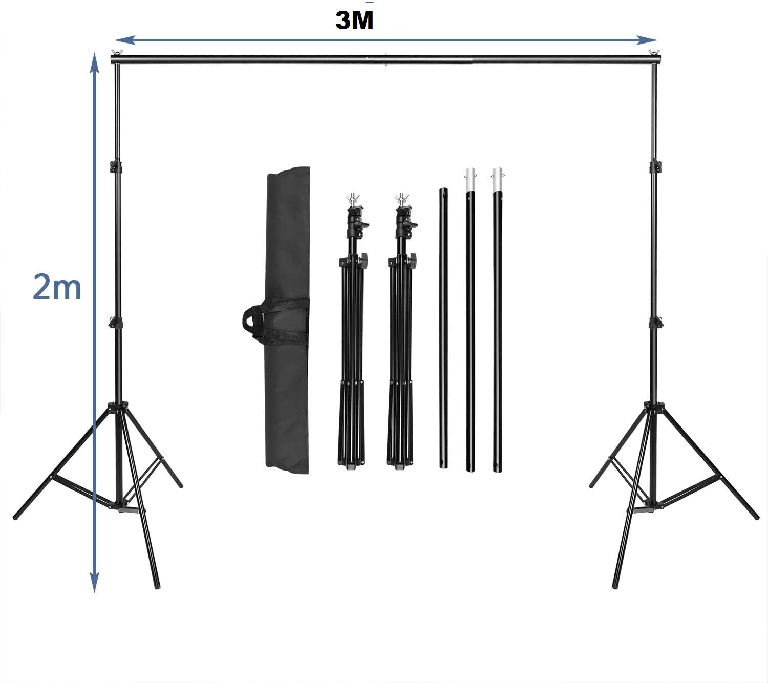 Premium Photography Studio Set With 3 X Backdrops - The Shopsite