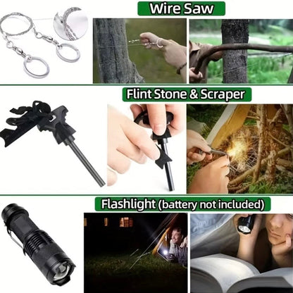 Survival Kit - (15 Piece) With Waterproof Case