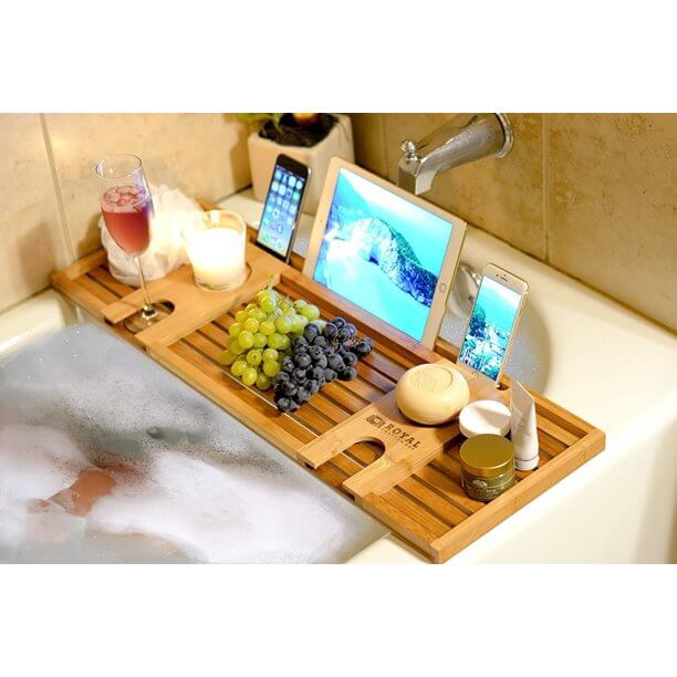 Bamboo Bathtub Tray - Bamboo Bath Caddy - The Shopsite