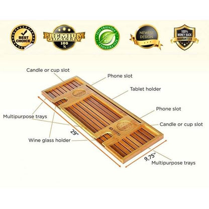 Bamboo Bathtub Tray - Bamboo Bath Caddy - The Shopsite