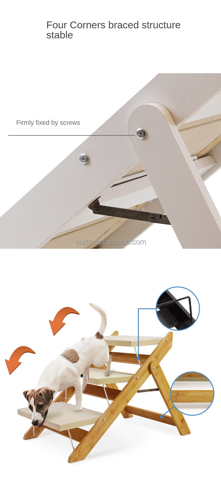 Pet Steps Ramp Dog Stairs Cat 3 Steps Portable