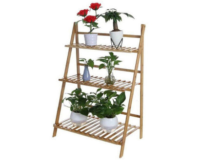 Foldable bamboo flower stand