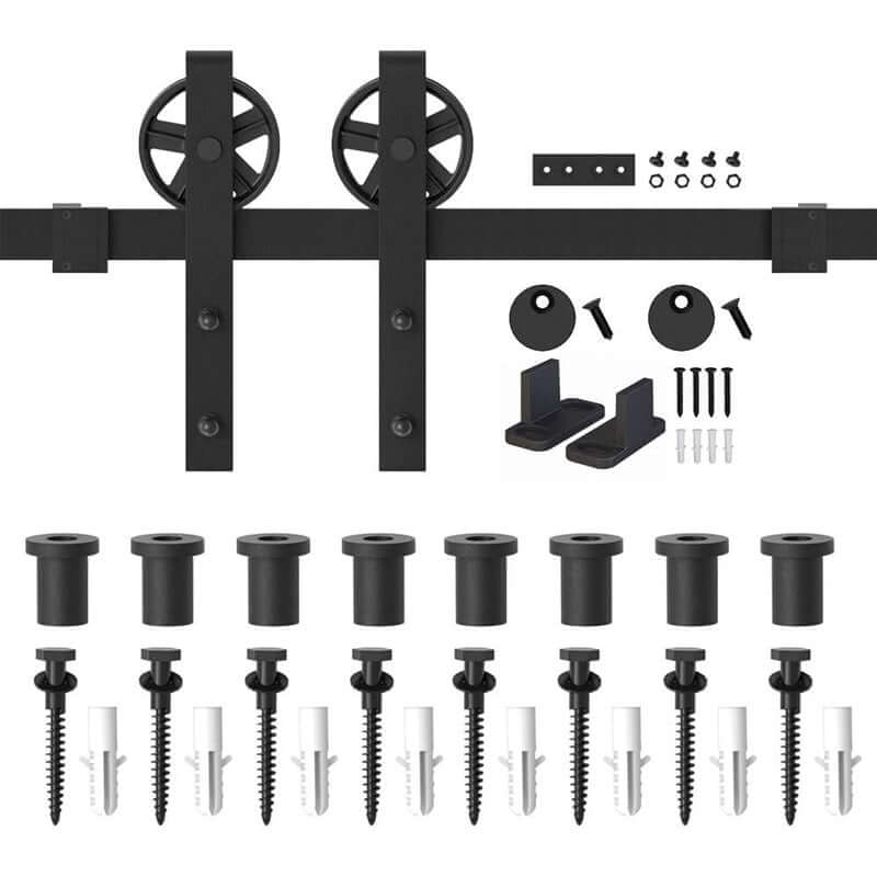I shaped rollers barn door hardware
